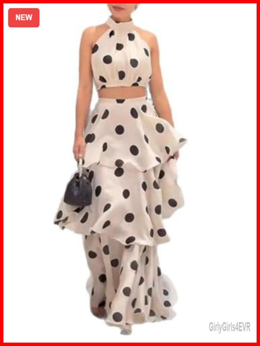 Wuitrie Women's 2 Piece Skirt Set Off-Shoulder Crop Top & Tiered A-Line Maxi